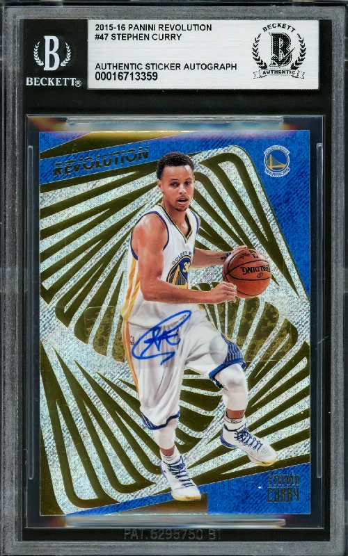 Stephen Curry Autographed 2015-16 Panini Revolution Card #47 Golden State Warriors Beckett BAS #16713359