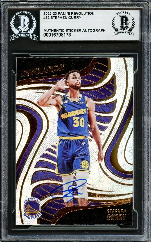 Stephen Curry Autographed 2022-23 Panini Revolution Card #32 Golden State Warriors Beckett BAS