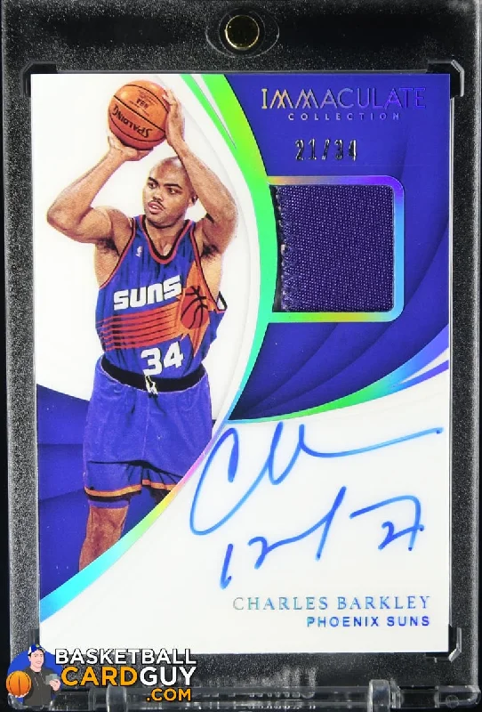 2018-19 Immaculate Collection Patch Autographs Jersey Number #7 Charles Barkley #/34