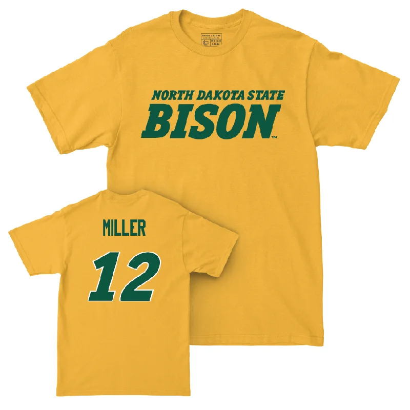 Gold Men's Basketball Bison Tee - Masen Miller