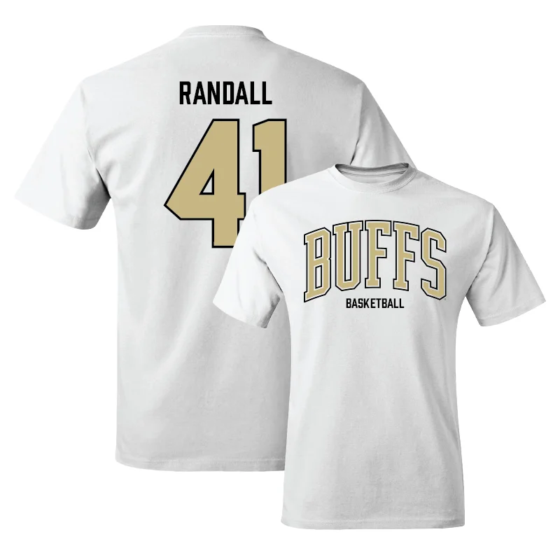 Men's Basketball White Arch Tee  - Nick Randall