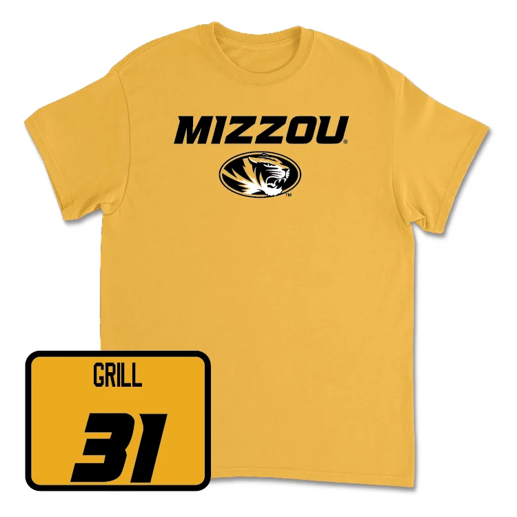 Gold Men's Basketball Mizzou Tee - Caleb Grill