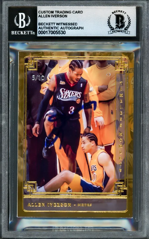 Allen Iverson Autographed Timeless Moments Card #TML-AI Card Philadelphia 76ers #/10 Beckett BAS Witness