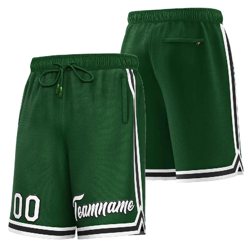 Custom Green White-Black Sport Basketball Shorts