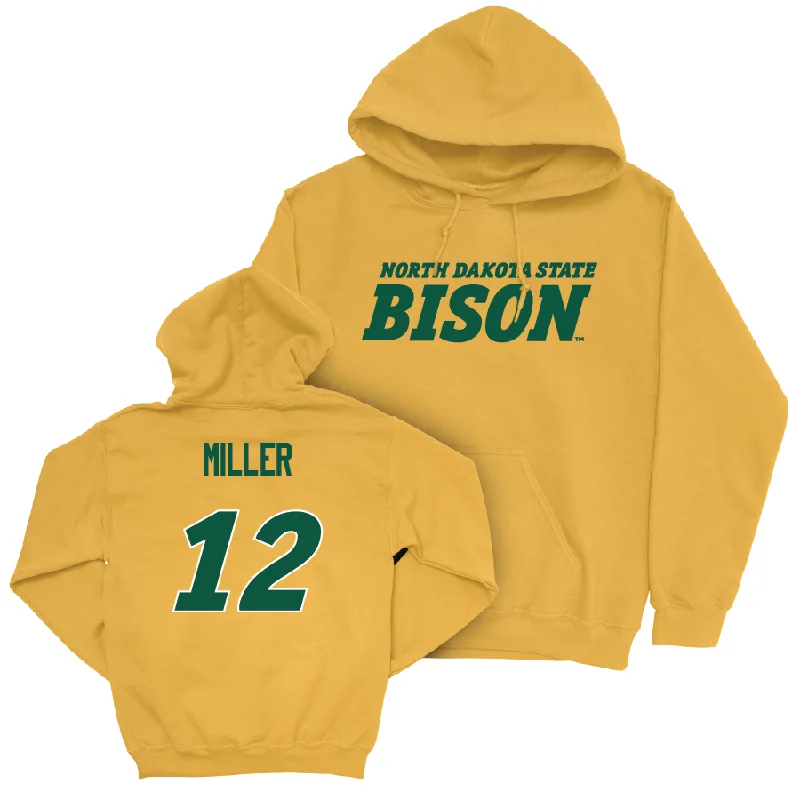 Gold Men's Basketball Bison Hoodie - Masen Miller