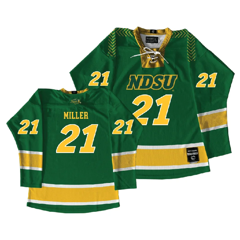 Exclusive: NDSU Men's Basketball Green Hockey Jersey - Tajavis Miller #21