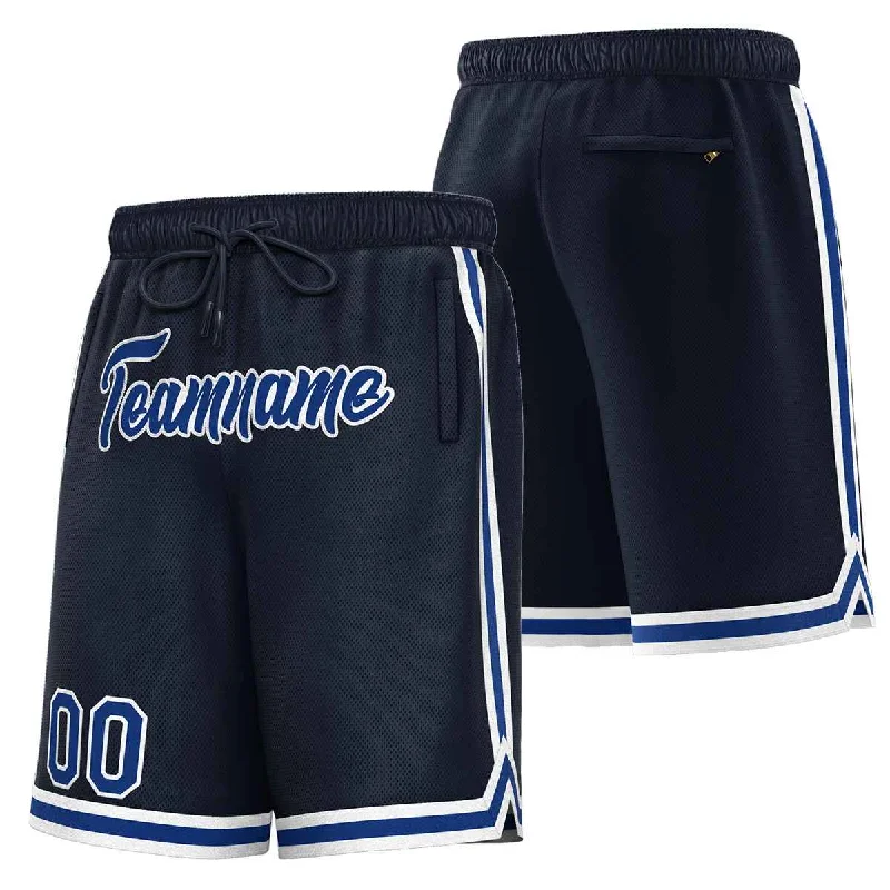 Custom Navy Royal-White Sport Basketball Shorts