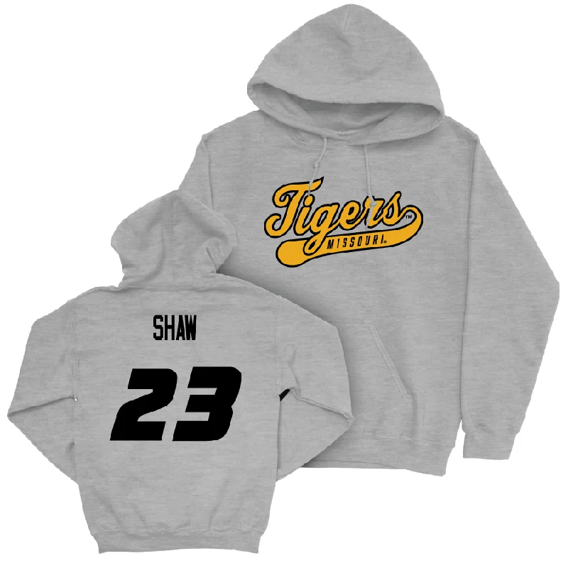 Sport Grey Men's Basketball Script Hoodie  - Aidan Shaw