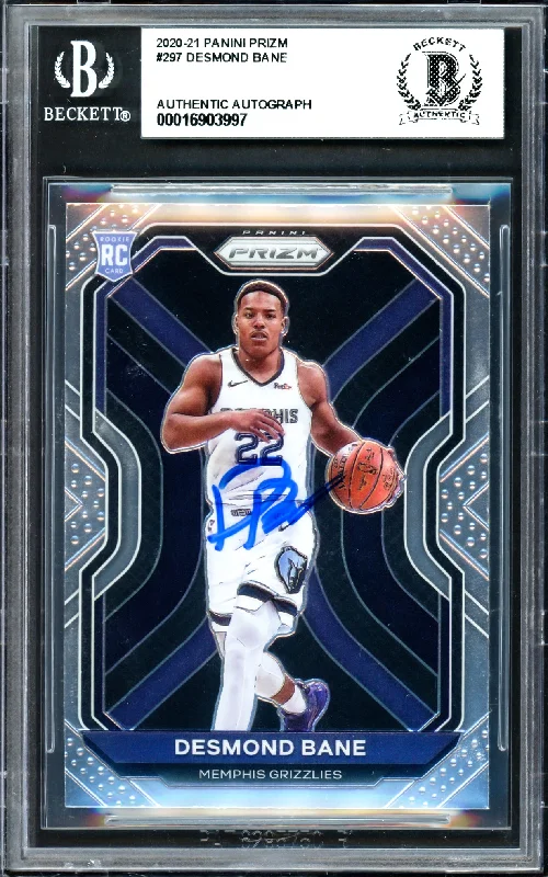 Desmond Bane Autographed 2020-21 Panini Prizm Rookie Card #297 Card Memphis Grizzlies Beckett BAS