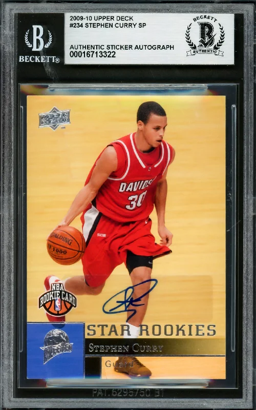 Stephen Curry Autographed 2009-10 Upper Deck Rookie Card #234 Golden State Warriors Beckett BAS #16713322