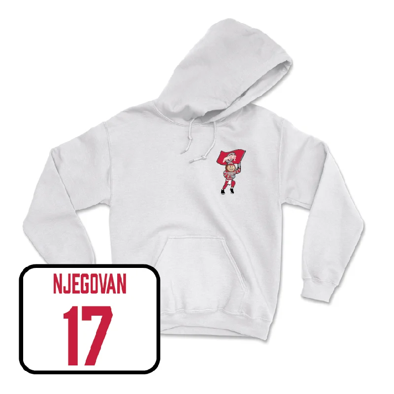 Men's Basketball White Brutus Hoodie  - Ivan Njegovan