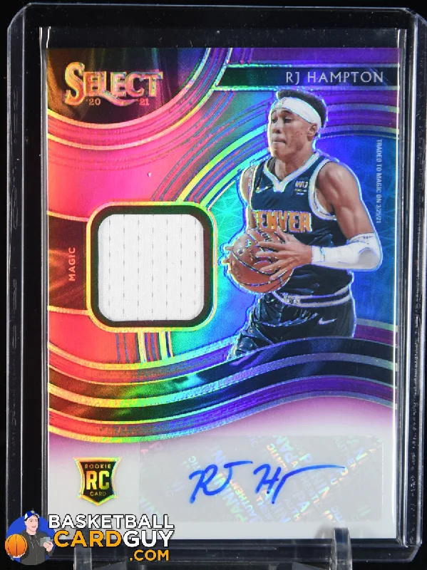 RJ Hampton 2020-21 Select Rookie Jersey Autographs Prizms Purple RC #/99