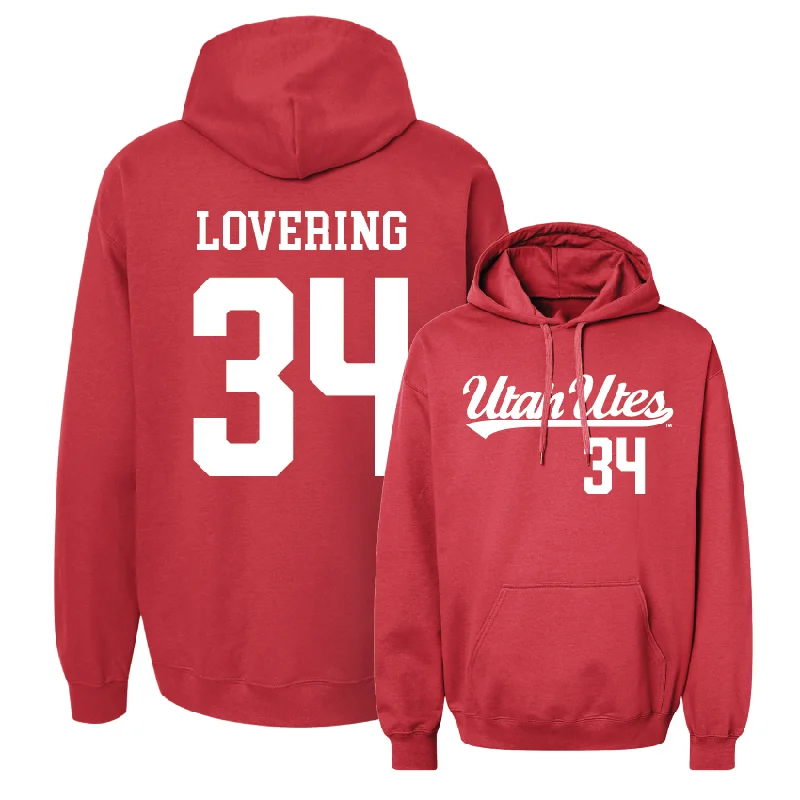 Red Men's Basketball Script Hoodie  - Lawson Lovering