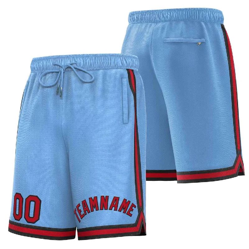 Custom Powder Blue Maroon-Black Sport Basketball Shorts