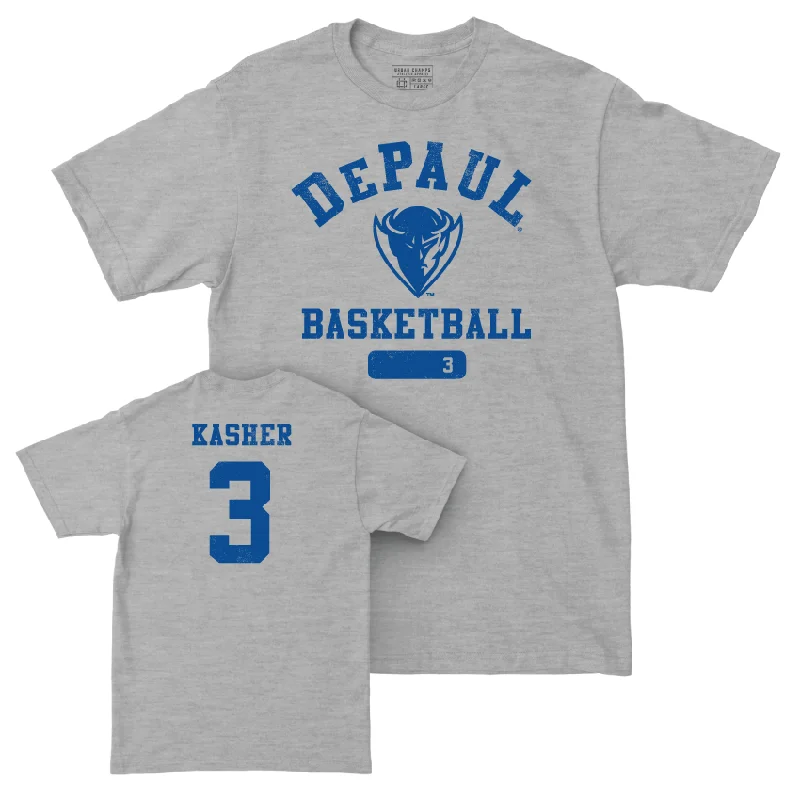 DePaul Men's Basketball Sport Grey Varsity Tee - Nate Kasher | #3