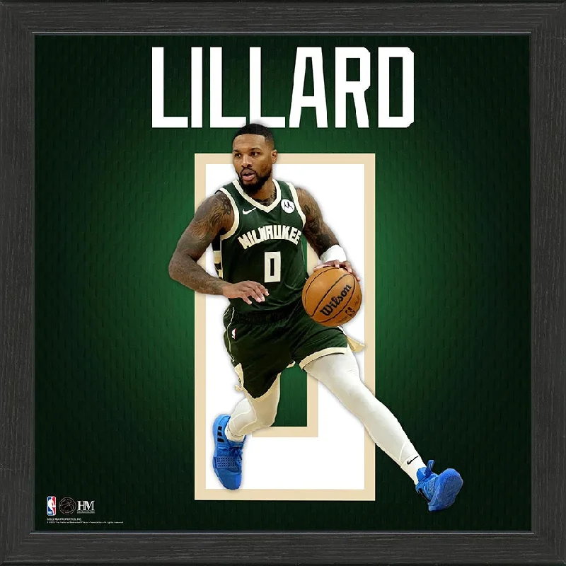 Damian Lillard Milwaukee Bucks IMPACT Jersey Frame