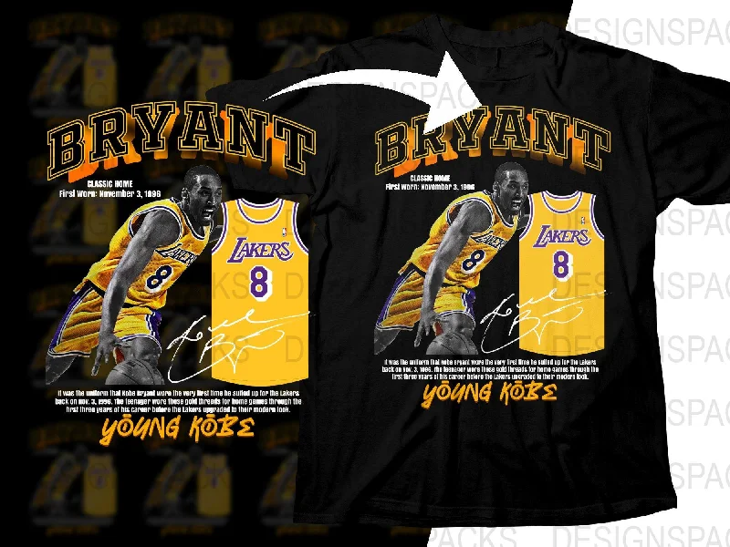 Young Kobe Bryant Los Angeles Lakers Jersey Basketball Superstar Bootleg Png Digital Download