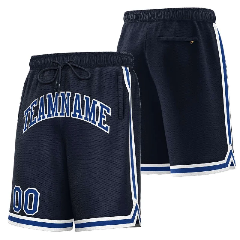 Custom Navy Royal-White Sport Basketball Shorts