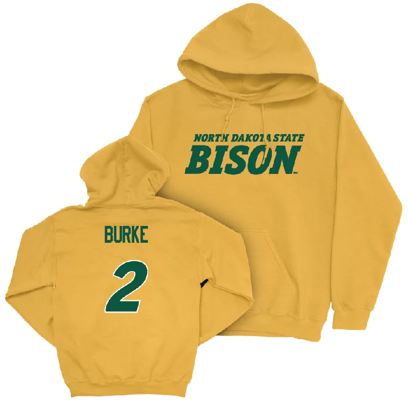 Gold Men's Basketball Bison Hoodie - Jeremiah Burke