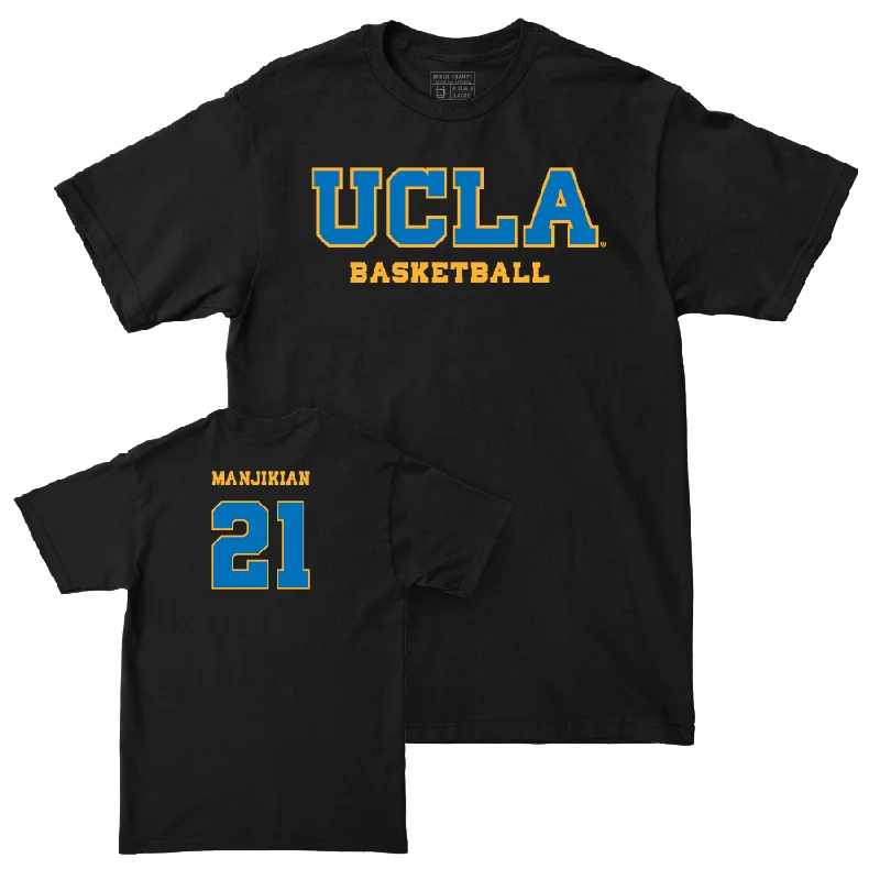 UCLA Men's Basketball Black Wordmark Tee  - Evan Manjikian