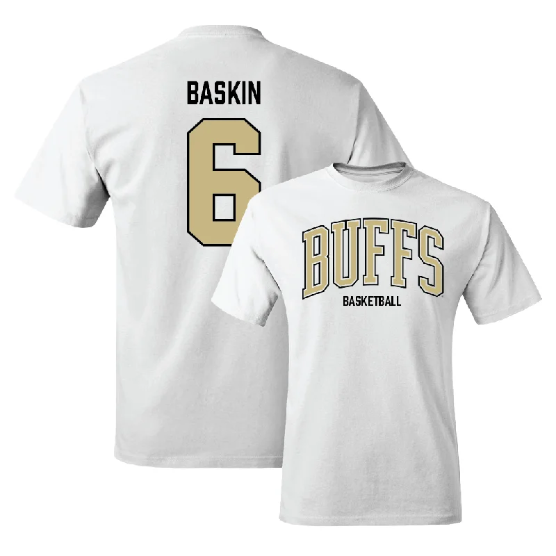 Men's Basketball White Arch Tee  - Trevor Baskin