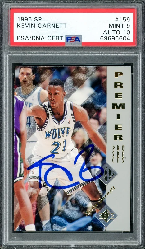 Kevin Garnett Autographed 1995 Upper Deck SP Rookie Card #159 Minnesota Timberwolves PSA 9 Auto Grade Gem Mint 10 PSA/DNA #69696604