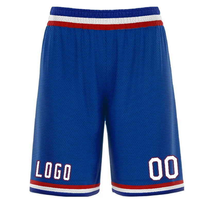 Custom Blue White Red Basketball Shorts