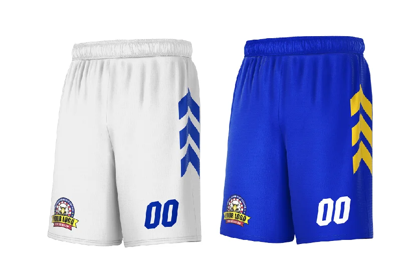 Custom Royal White Reversible Personalized Basketball Shorts