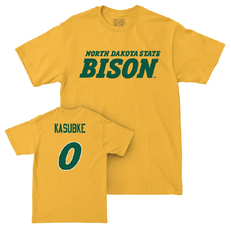 Gold Men's Basketball Bison Tee - Luke Kasubke