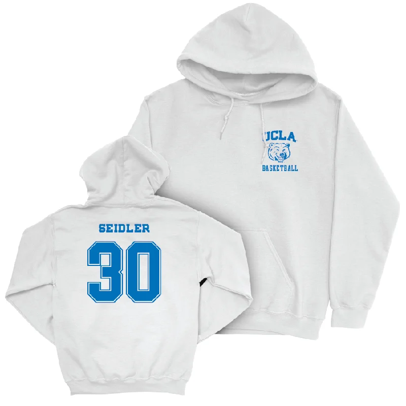 UCLA Men's Basketball White Smiley Joe Hoodie - Jack Seidler