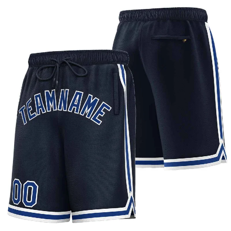 Custom Navy Royal-White Sport Basketball Shorts