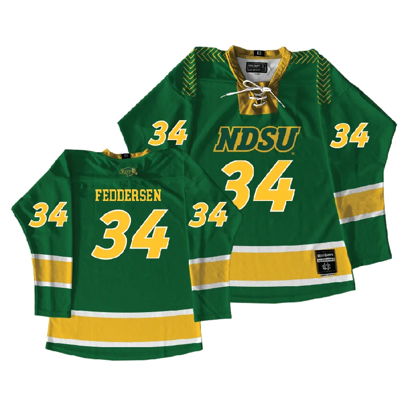 Exclusive: NDSU Men's Basketball Green Hockey Jersey - Noah Feddersen #34