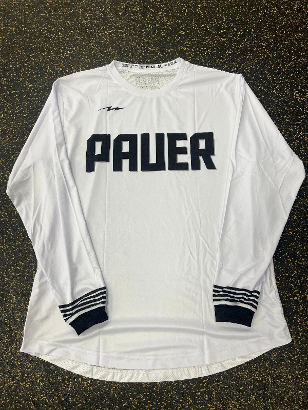 Pauer Center White/Black LS Jersey