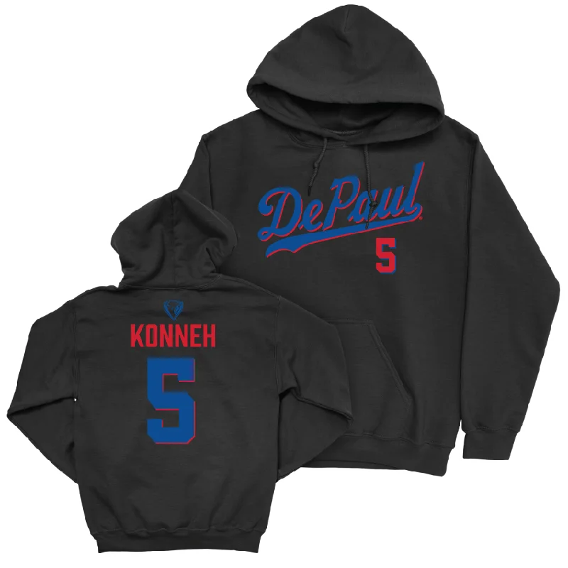 DePaul Men's Basketball Black Script Hoodie - Sekou Konneh | #5