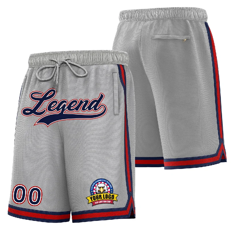 Custom Gray Blue Basketball Shorts