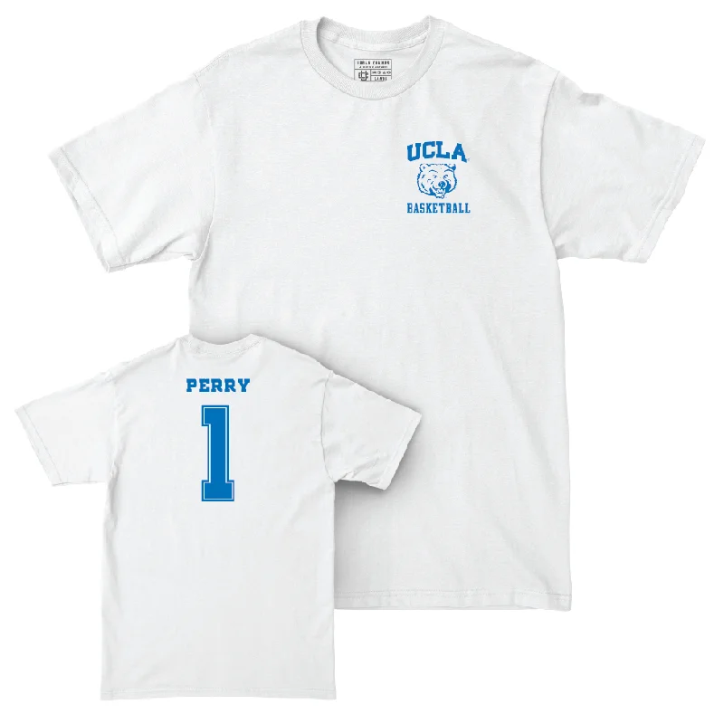 UCLA Men's Basketball White Smiley Joe Comfort Colors Tee  - Trent Perry