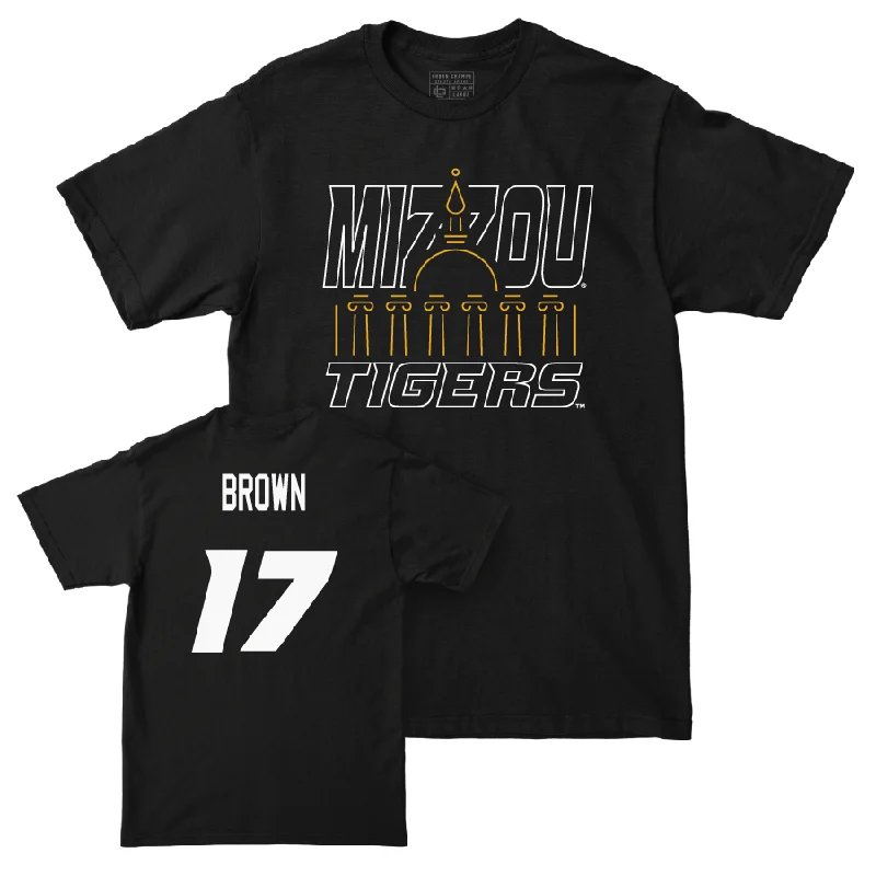 Men's Basketball Black Columns Tee  - JV Brown