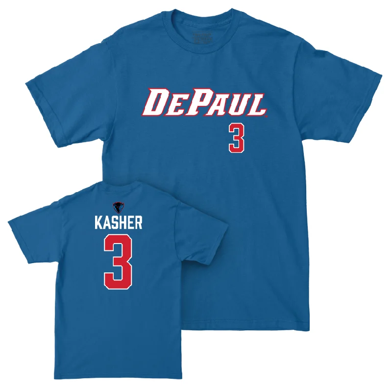 DePaul Men's Basketball Royal Sideline Tee - Nate Kasher | #3