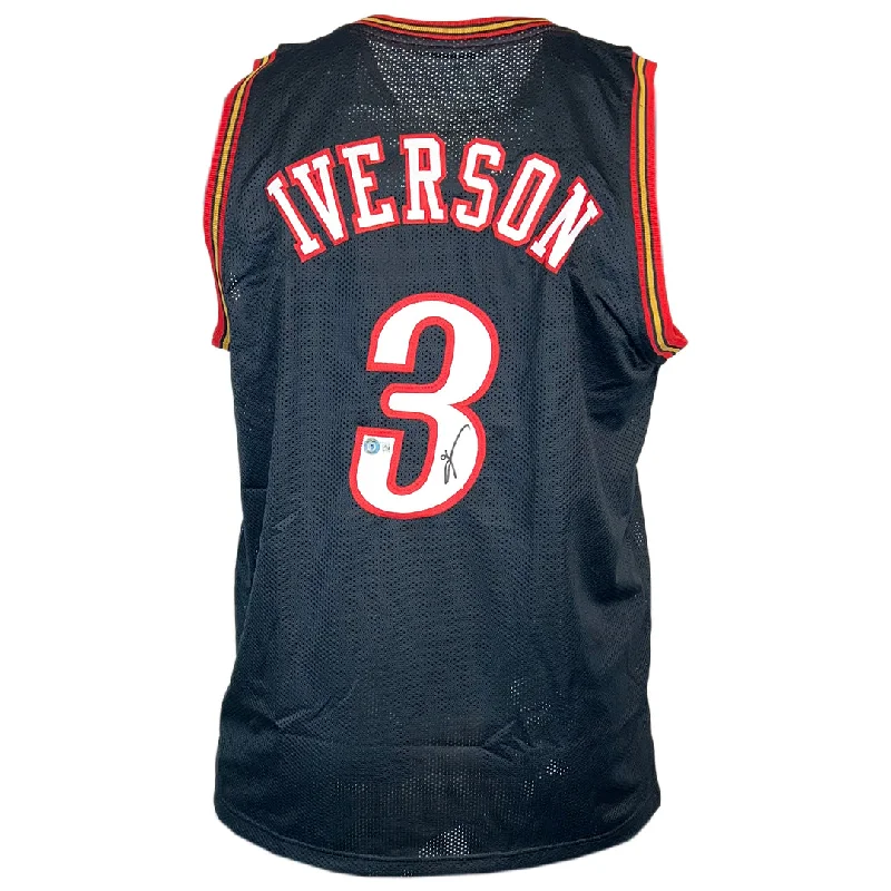 Allen Iverson Signed Philadelphia Black The Answer Basketball Jersey (Beckett)