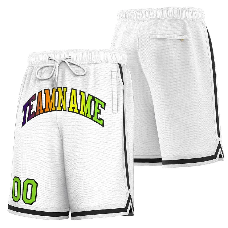 Custom White Black Sport Basketball Shorts