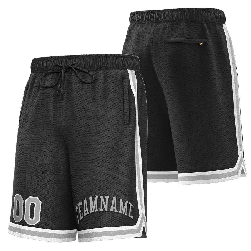 Custom Black Gray-White Sport Basketball Shorts