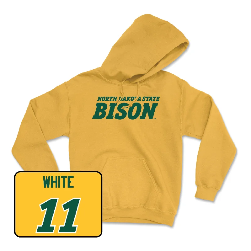 Gold Men's Basketball Bison Hoodie - Jacari White