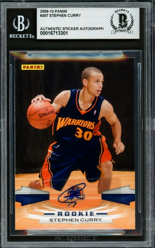 Stephen Curry Autographed 2009-10 Panini Rookie Card #307 Golden State Warriors Beckett BAS #16713301