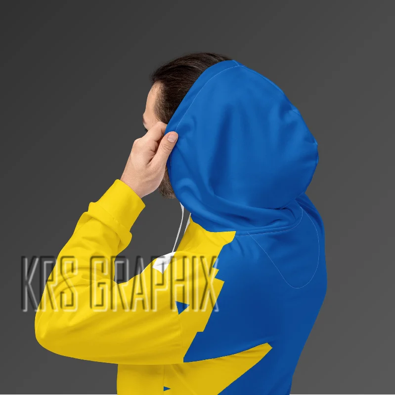 Full Print Hoodie To Match Golden State Basketball Team - Jagged