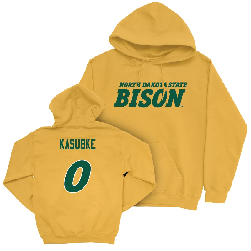 Gold Men's Basketball Bison Hoodie - Luke Kasubke