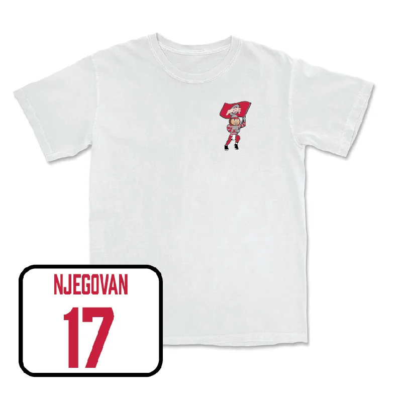 Men's Basketball White Brutus Comfort Colors Tee  - Ivan Njegovan