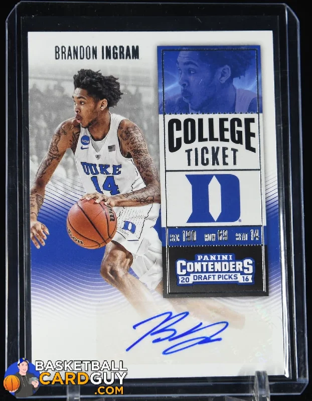 Brandon Ingram 2016-17 Panini Contenders Draft Picks #102A AU/White jersey