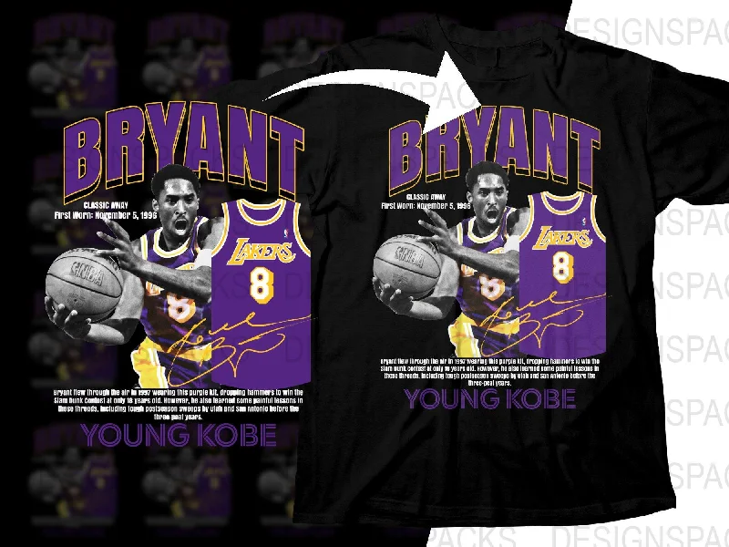 Young Kobe Bryant Los Angeles Lakers Jersey Basketball Legend Bootleg Png Digital Download