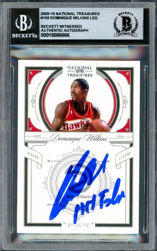 Dominique Wilkins Autographed 2009-10 National Treasures Card #159 Atlanta Hawks Auto Grade Gem Mint 10 "HH Film" #81/99 Beckett BAS Witness #16866666