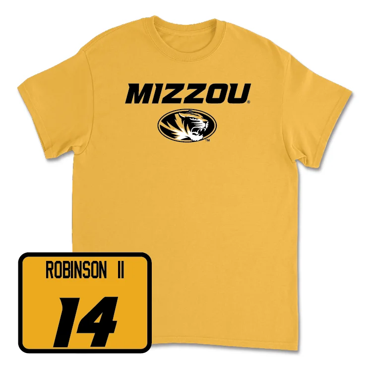 Gold Men's Basketball Mizzou Tee - Anthony Robinson II